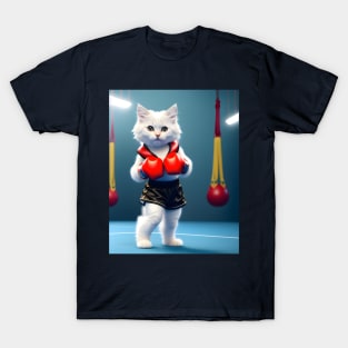 Boxing cat - Modern digital art T-Shirt